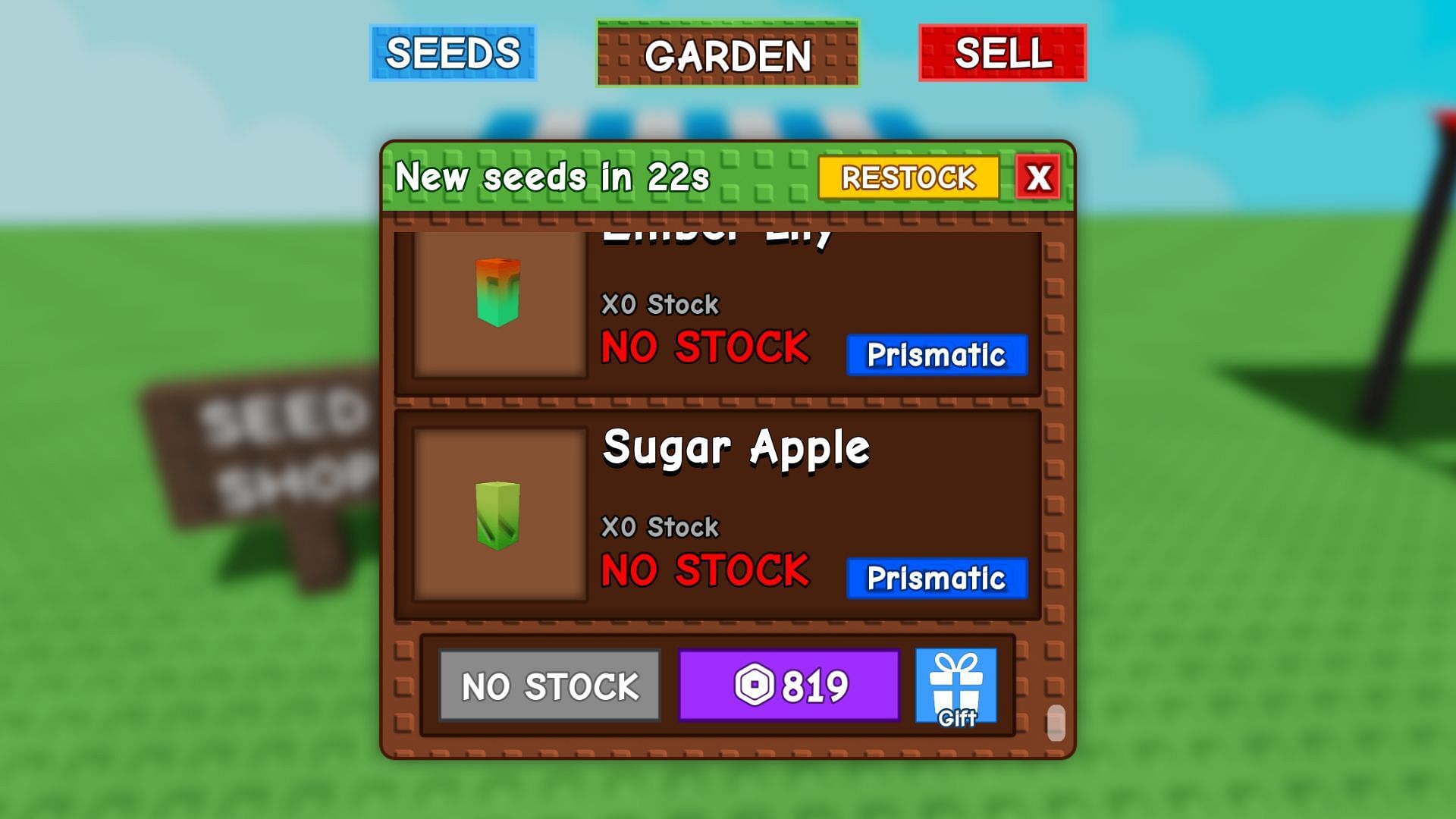 You can purchase the Sugar Apple Seed from the Seed Shop (Image via Roblox)